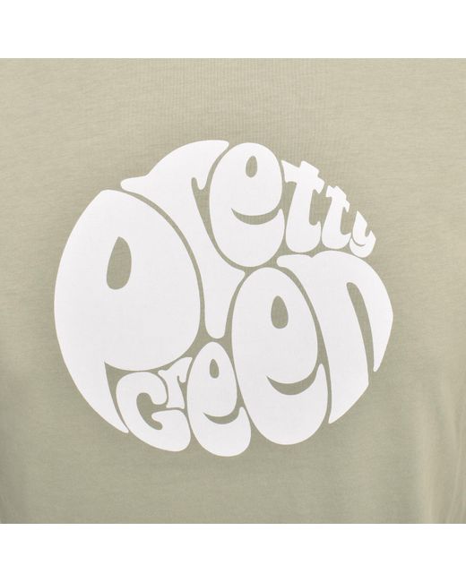 Pretty Green Natural Pretty Gillespie Logo T Shirt for men