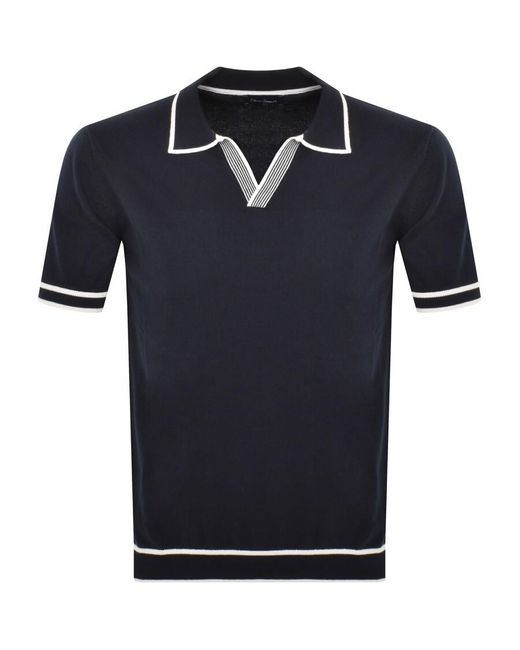 Oliver Sweeney Blue Garras Knit Polo T Shirt for men