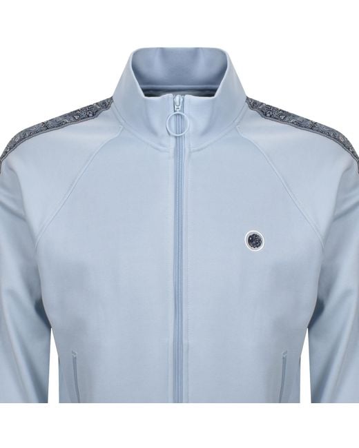 Pretty Green Blue Eclipse Paisley Tape Track Top for men