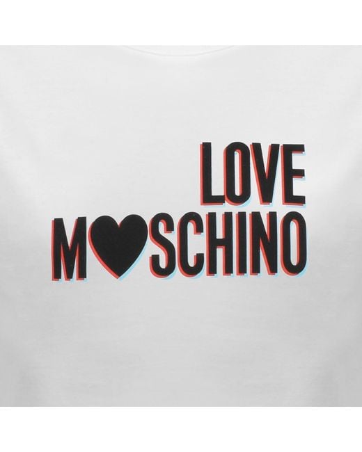 Moschino White Graphic T Shirt for men