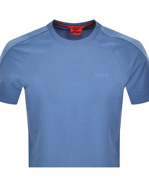 HUGO Blue Tonal Logo T Shirt for men