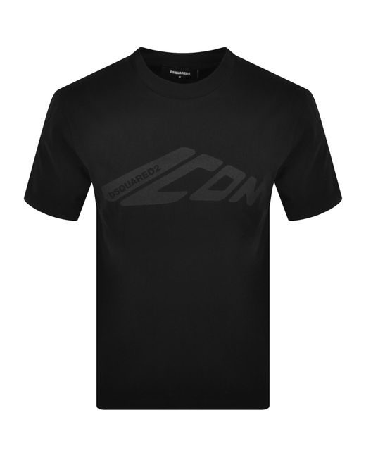 DSquared² Black Loose Fit T Shirt for men