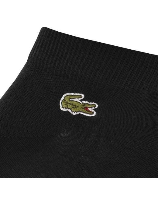 Lacoste Black Triple Pack Ankle Socks for men