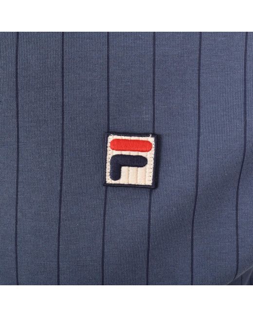 Fila Blue Classic Stripe Polo T Shirt for men