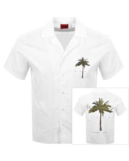 HUGO White Ellino Straight Fit Shirt for men