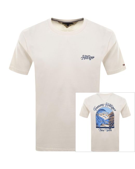 Tommy Hilfiger White Logo Summer T Shirt for men