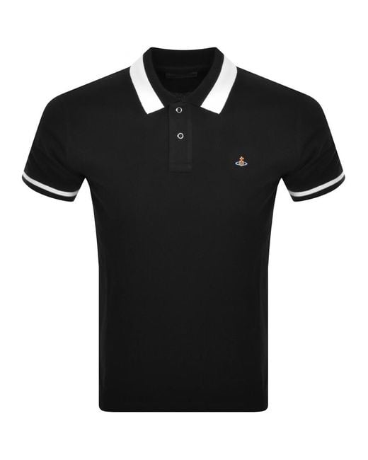 Vivienne Westwood Black Logo Polo T Shirt for men