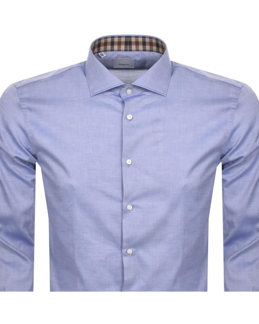 Aquascutum Blue London Long Sleeved Shirt for men