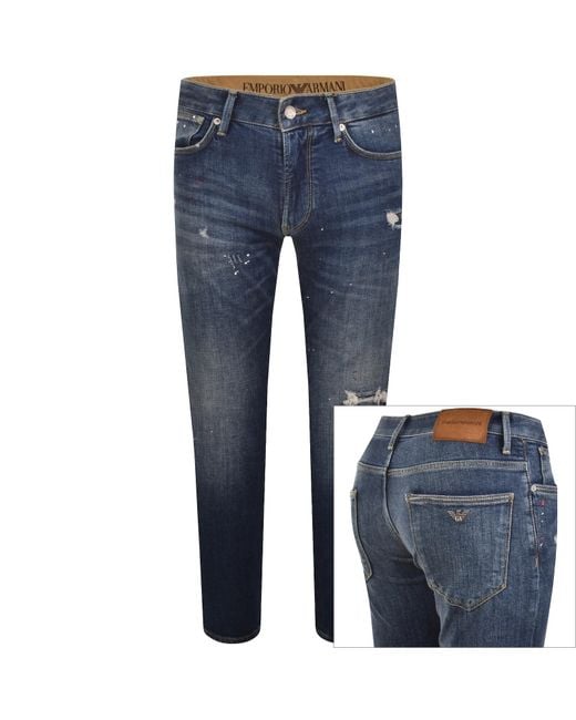 Armani Blue Emporio J06 Slim Fit Jeans for men