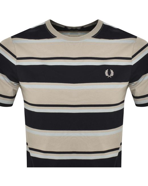 Fred Perry Black Bold Stripe T Shirt for men