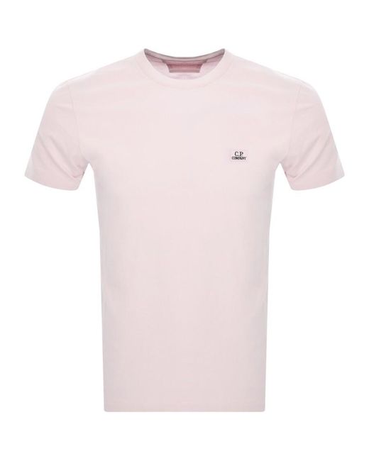 C P Company Pink Cp Company Jersey Logo T Shirt for men