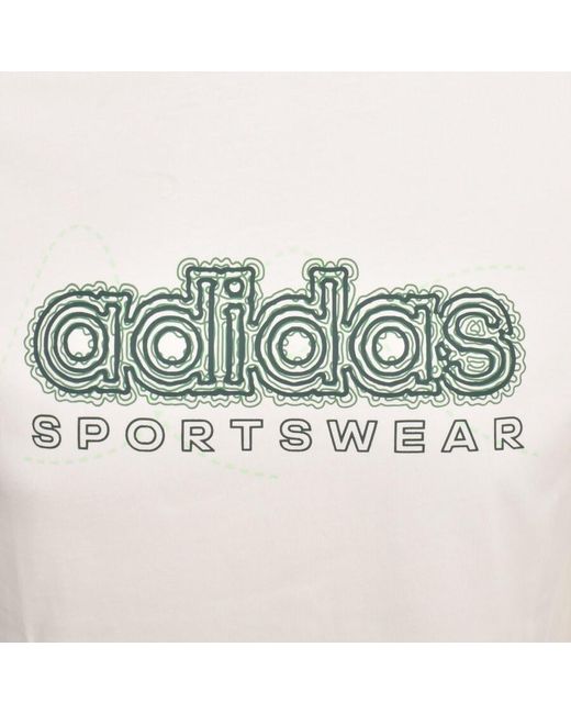 Adidas Originals White Adidas Sportswear Growth Logo T Shirt for men