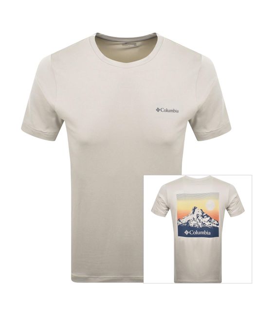 Columbia White Kwick Hike T Shirt Dark Stone for men