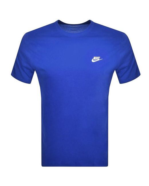Nike Blue Crew Neck Club T Shirt for men