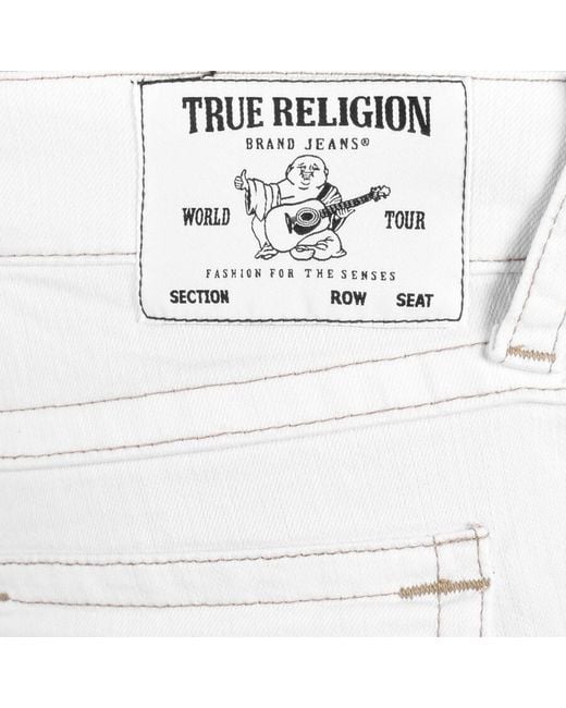 True Religion White Ricky Flap Shorts for men