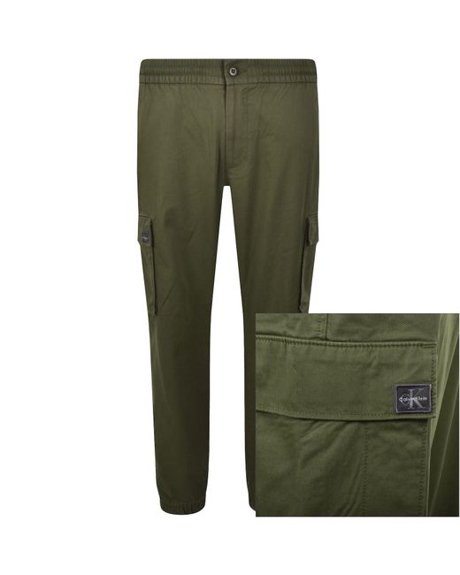 Calvin Klein Green Jeans Skinny Fit Cargo Trousers for men