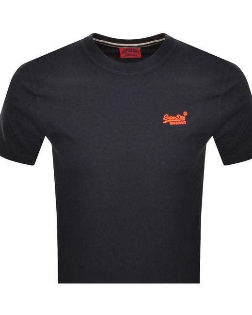 Superdry Black Essential Logo Neon T Shirt for men
