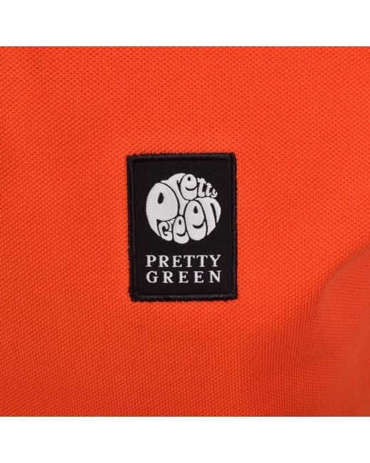 Pretty Green Red Polo T Shirt for men