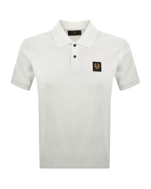 Belstaff White Logo Polo T Shirt for men