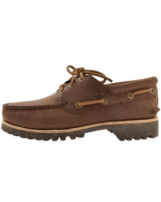 Timberland Brown Authentic Boat Shoes for men