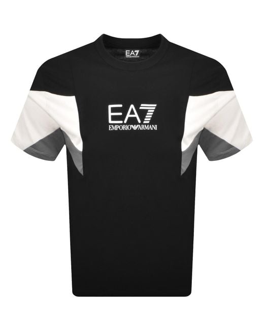 EA7 Black Emporio Armani Logo T Shirt for men