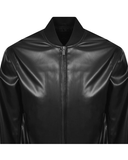 ARMANI EXCHANGE Black Faux Leather Jacket for men