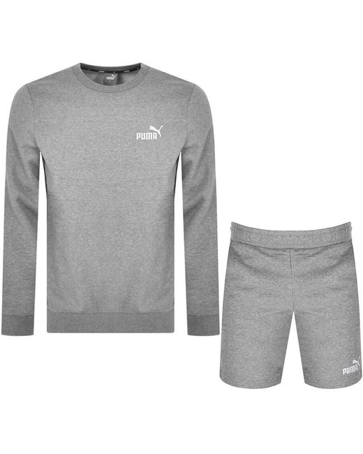 PUMA Gray Sweatshirt And Shorts Set for men