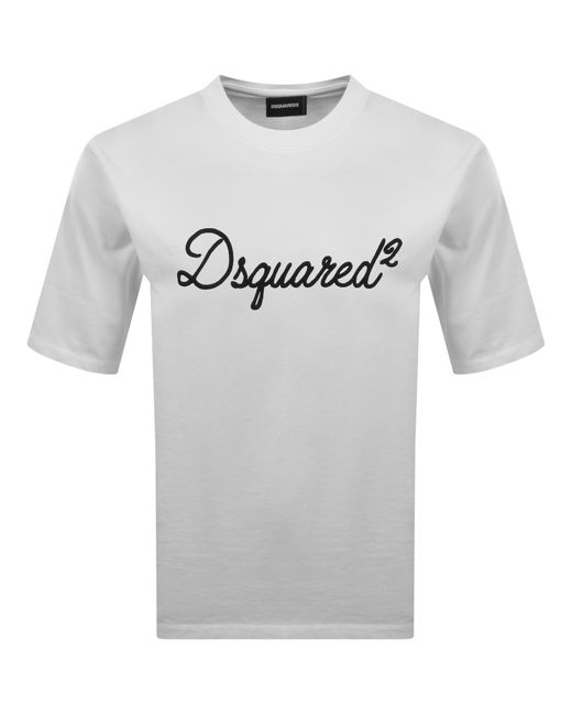 DSquared² Gray Signature Loose Fit T Shirt for men