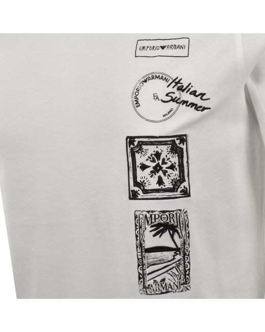 Armani White Emporio Logo T Shirt for men