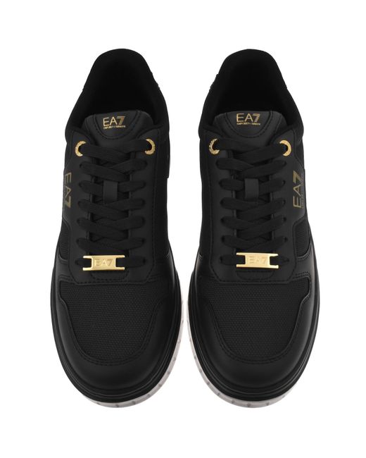EA7 Black Emporio Armani Logo Trainers for men