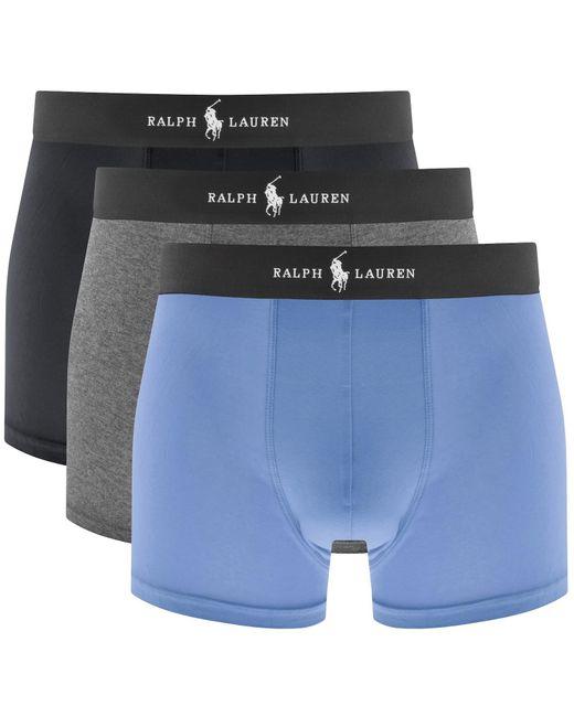 Ralph Lauren Blue 3 Pack Premium Modal Blend Trunks for men