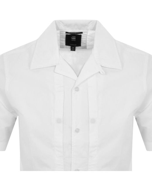 G-Star RAW White Raw Workwear Short Sleeve Shirt for men