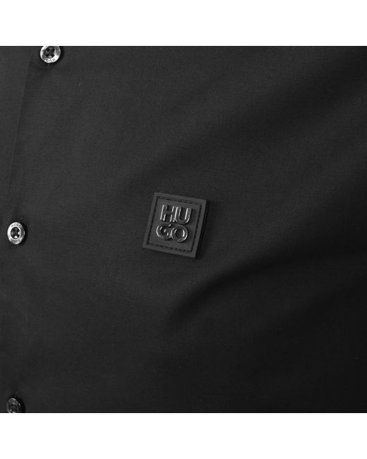 HUGO Black Long Sleeved Ermo Shirt for men