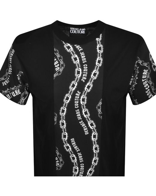 Versace Black Couture Chain T Shirt for men
