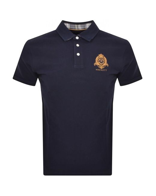 Hackett Blue Heritage Logo Polo T Shirt In for men