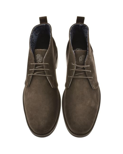 Pretty Green Brown Handley Boots for men