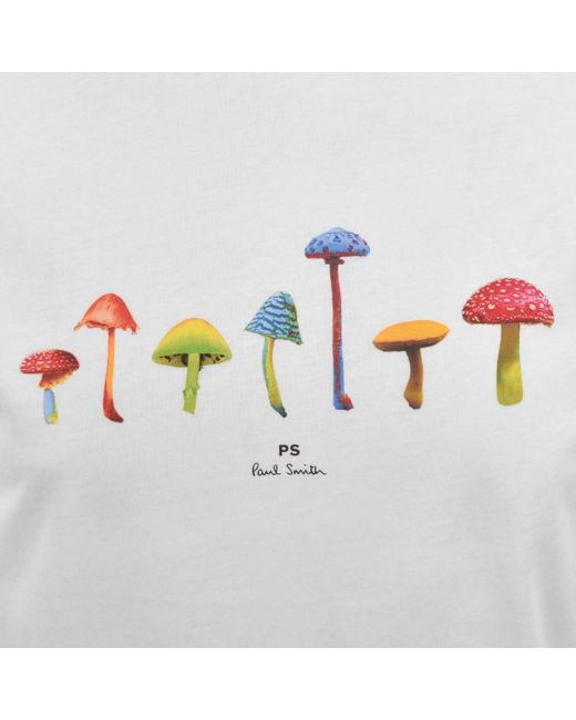 Paul Smith White Mushrooms T Shirt for men