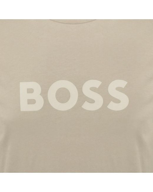 BOSS BUSINESS Natural Boss Beachwear Logo T Shirt Light for men