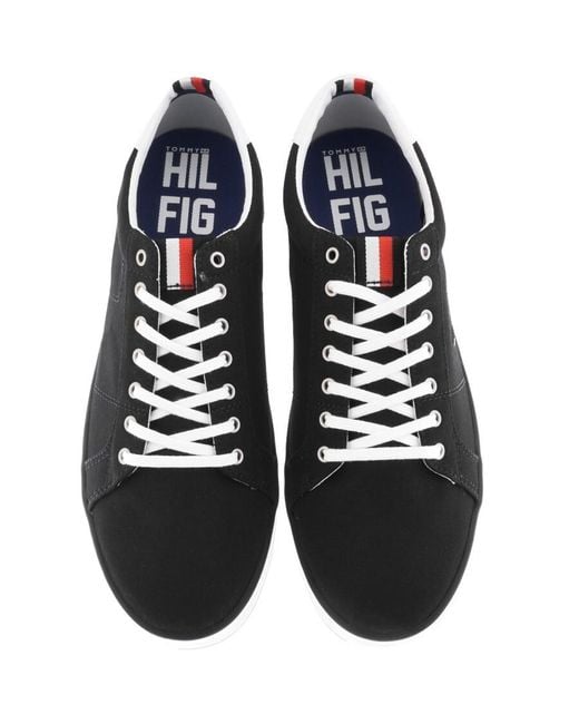 Tommy Hilfiger Black Essential Logo Trainers for men