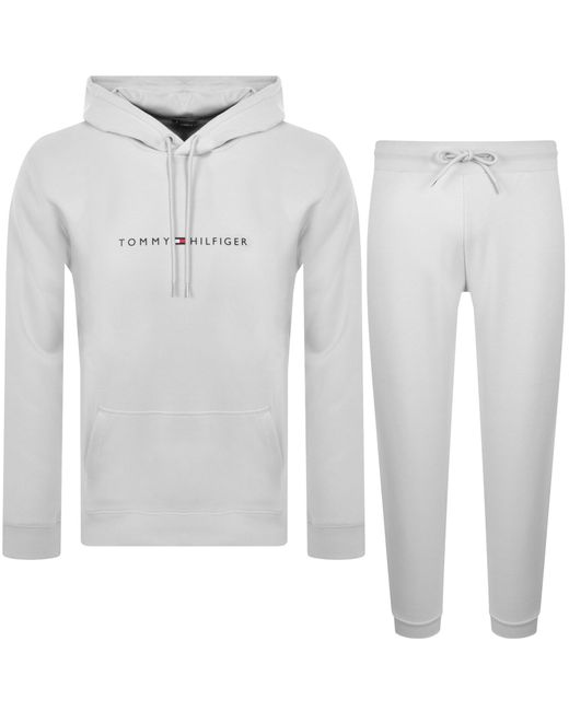 Tommy Hilfiger White Lounge Hooded Tracksuit for men
