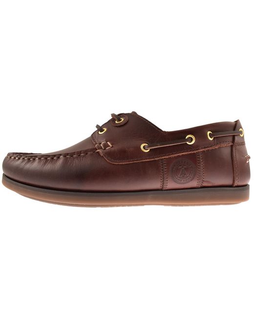 Barbour Brown Wake Boat Shoes for men