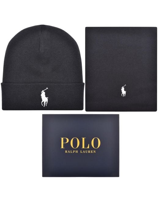 Ralph Lauren Blue Beanie And Scarf Set for men