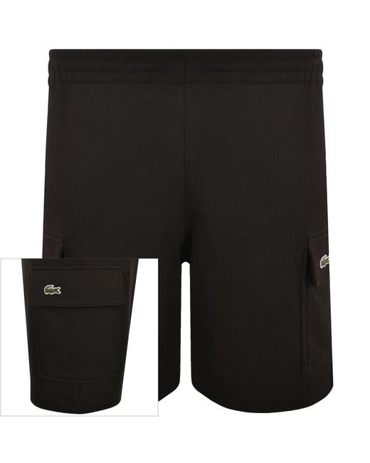 Lacoste Black Cargo Shorts for men