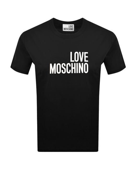 Moschino Black Graphic T Shirt for men