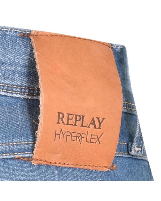 Replay New Anbass Hyperflex Denim Shorts in Blue for Men | Lyst