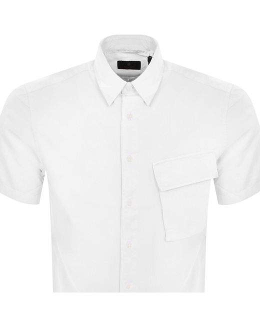 Belstaff White Scale Short Sleeved Shirt for men