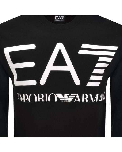 EA7 Black Emporio Armani Logo Sweatshirt for men