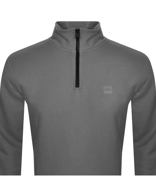Boss Gray Boss Zetrust Half Zip Sweatshirt for men