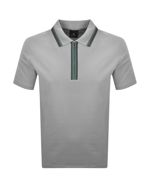 Paul Smith Gray Tipped Polo T Shirt for men