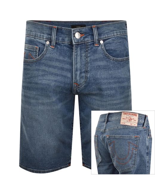 True Religion Blue Ricky No Flap Shorts for men